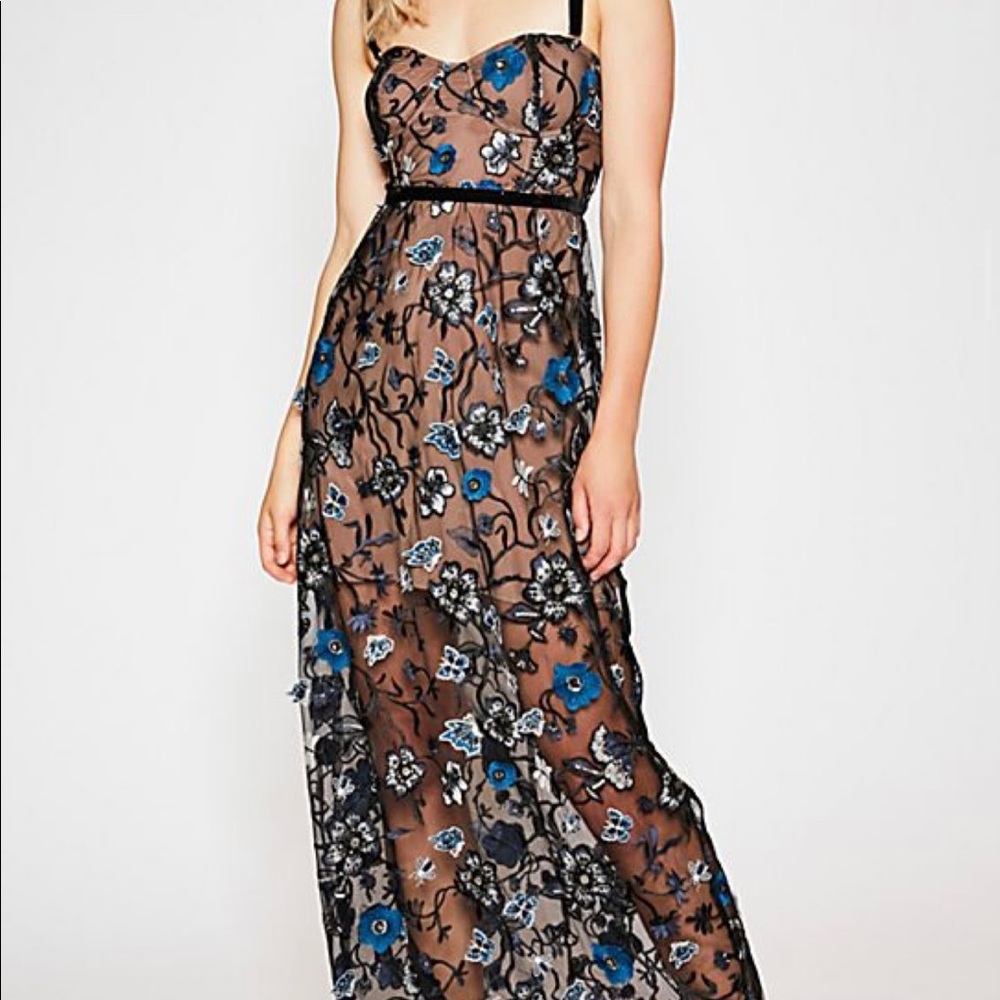 For Love and Lemons Beatrice Strappy Maxi Dress